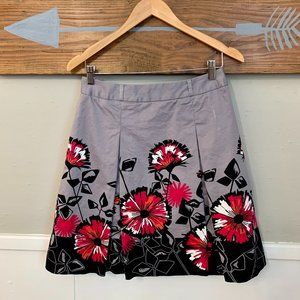 Apt 9 A Line Gray Floral Skirt, Sz 4